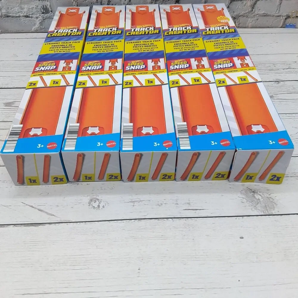 Hot Wheels Track Creator Straight Track Pack (3 Straight + 2 Adapters) Lot Of 5